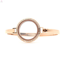 Cheap 30mm 7 &#39;&#39; - 8 &#39;&#39; Rose Gold medallón flotante reloj de acero inoxidable, pulsera de oro rosa